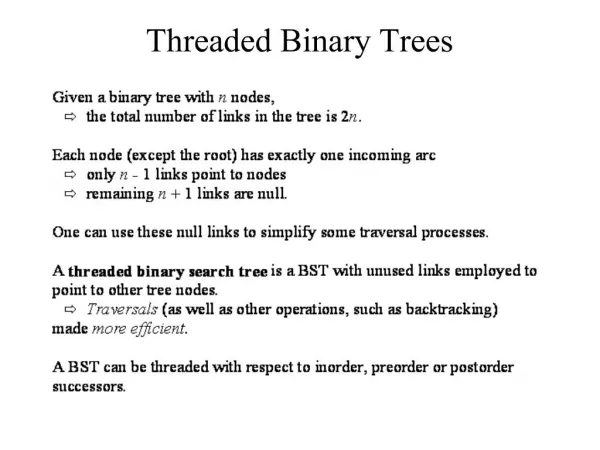 Threaded Binary Trees