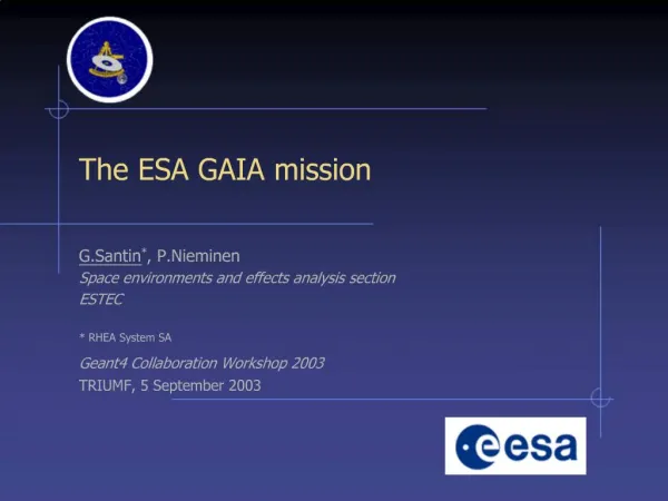The ESA GAIA mission