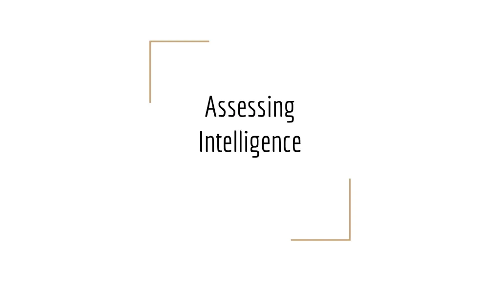 assessing intelligence