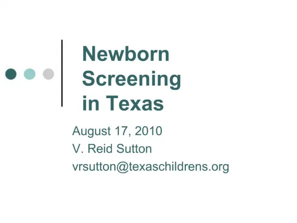 Newborn Screening in Texas