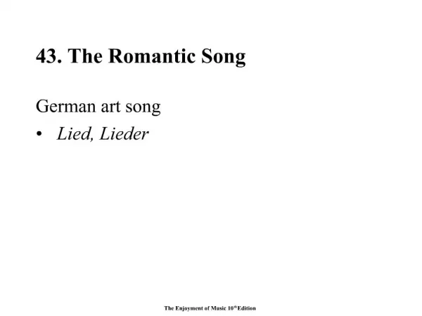 43. The Romantic Song