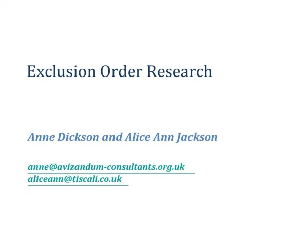 Exclusion Order Research