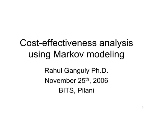 Cost-effectiveness analysis using Markov modeling