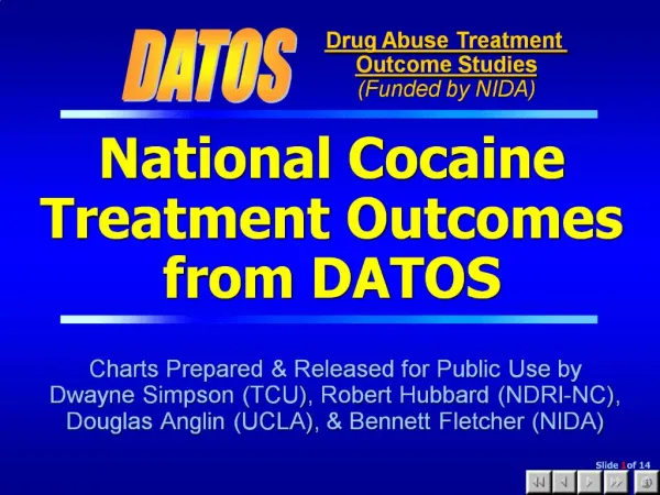 National Cocaine Treatment Outcomes from DATOS