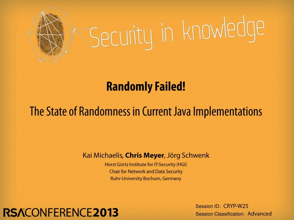 randomly failed the state of randomness in current java implementations