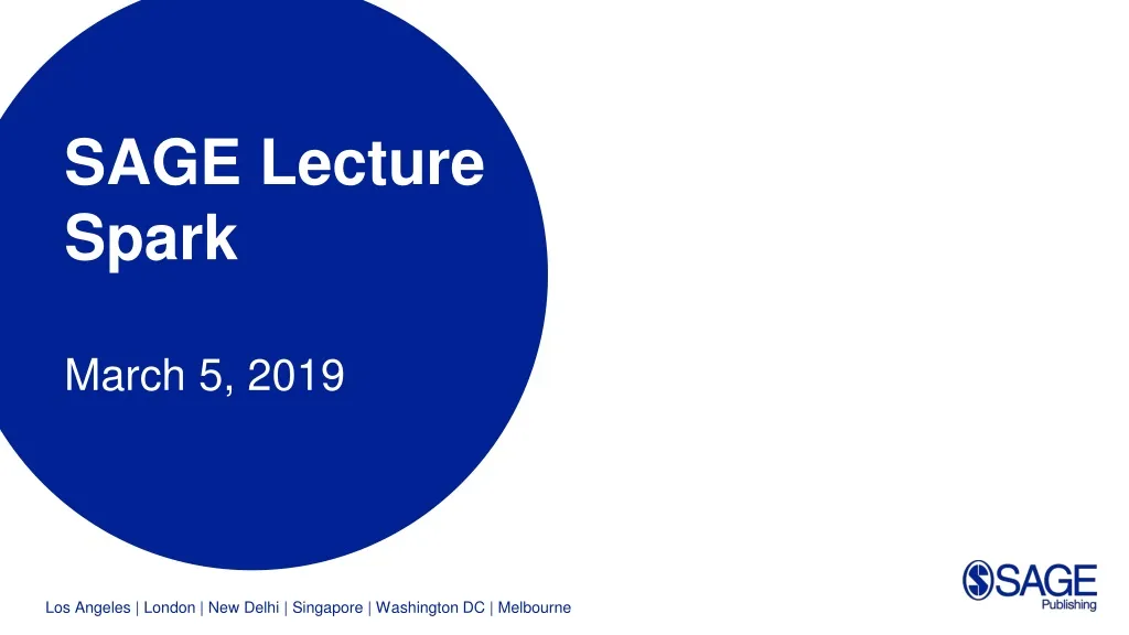 sage lecture spark march 5 2019