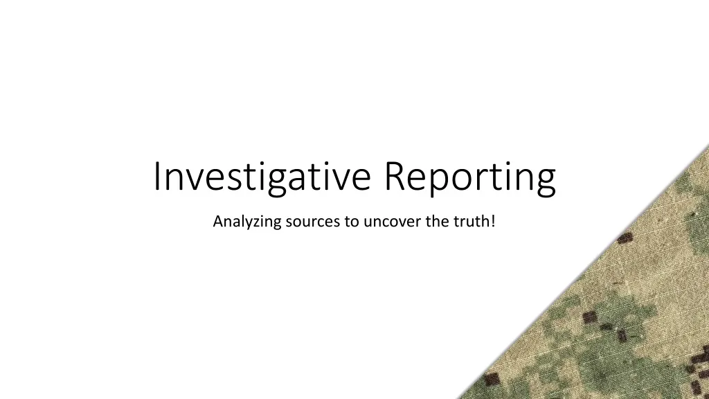 investigative reporting