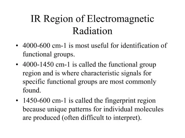 IR Region of Electromagnetic Radiation