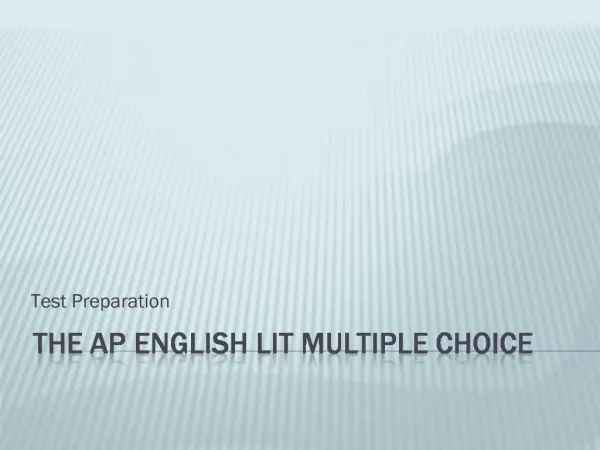 The AP English Lit Multiple Choice