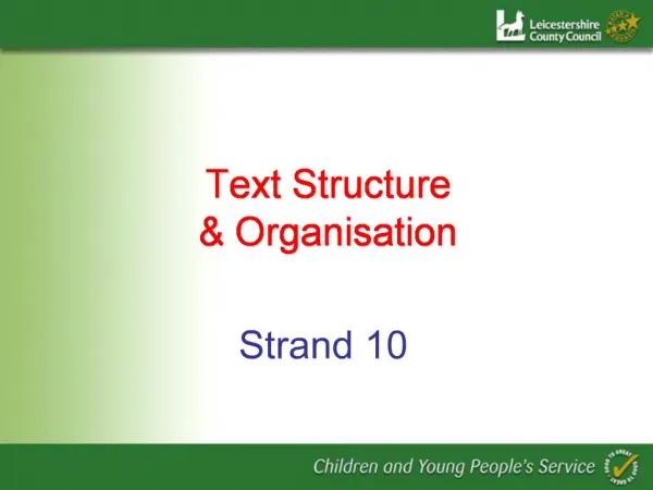 Text Structure Organisation