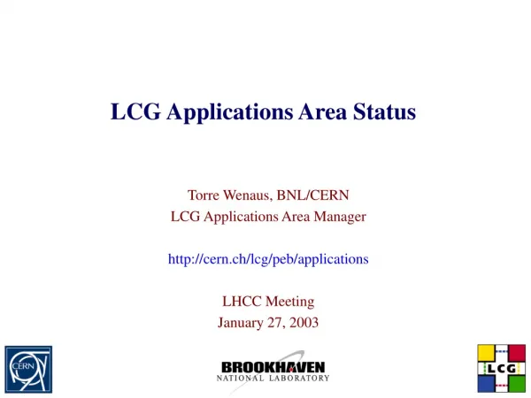 LCG Applications Area Status