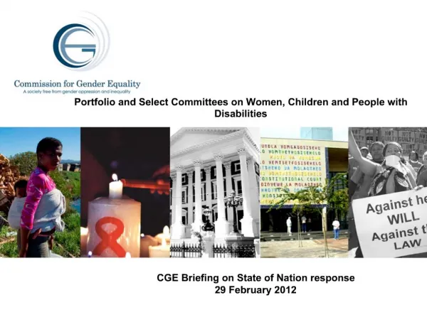 Portfolio and Select Committees on Women, Children and People with Disabilities