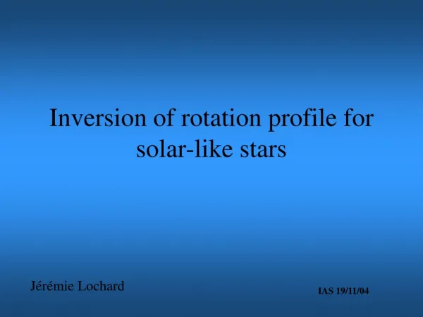Inversion of rotation profile for solar-like stars