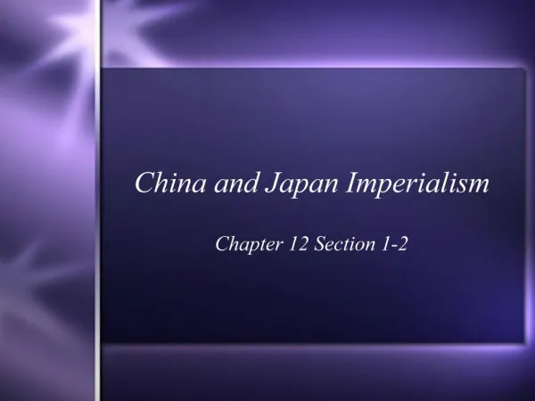 China and Japan Imperialism
