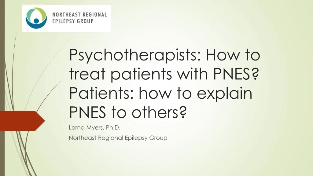 psychotherapists how to treat patients with pnes patients how to explain pnes to others