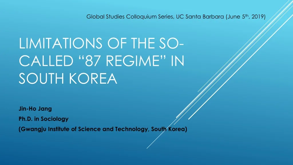 limitations of the so called 87 regime in south korea