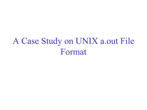A Case Study on UNIX a.out File Format