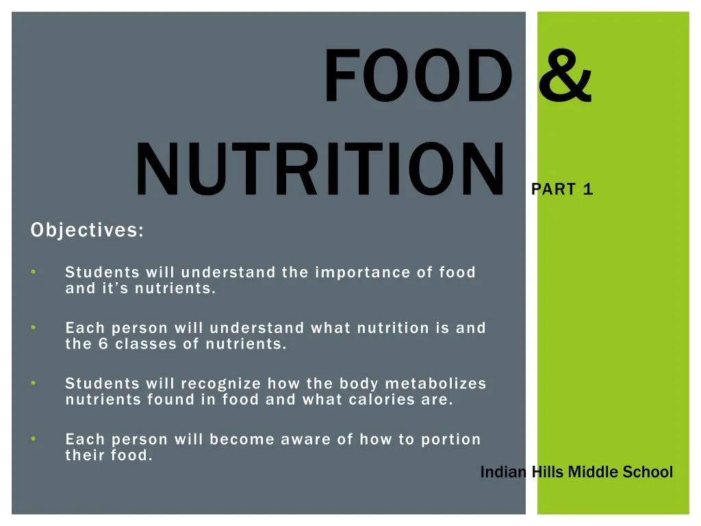 food nutrition part 1
