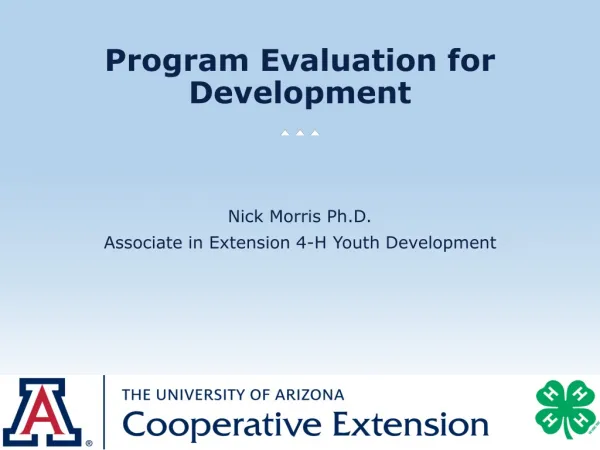 Program Evaluation for Development