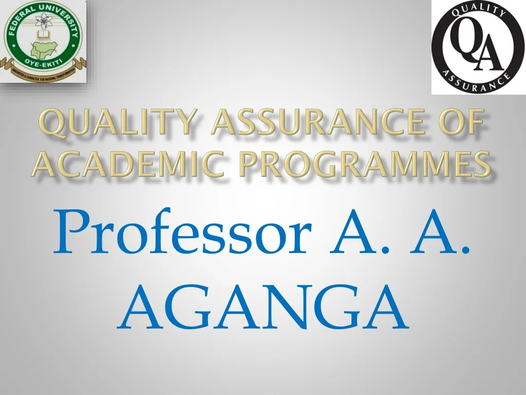 quality assurance of academic programmes