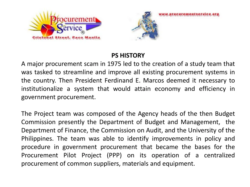 ps history a major procurement scam in 1975