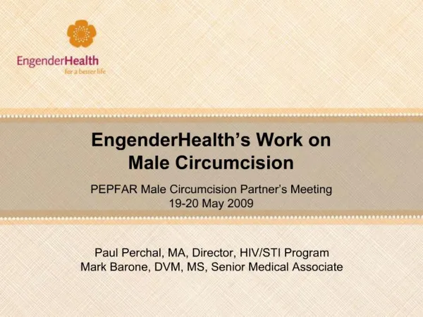 EngenderHealth s Work on Male Circumcision