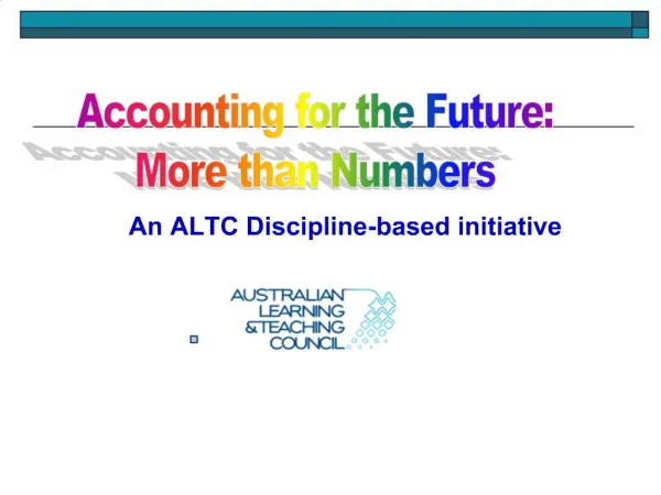 An ALTC Discipline-based initiative