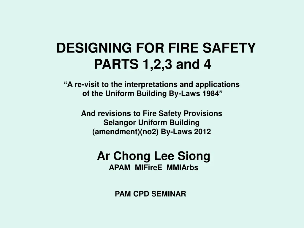 designing for fire safety parts 1 2 3 and 4