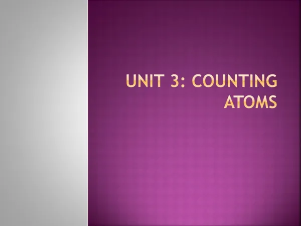 Unit 3: Counting atoms