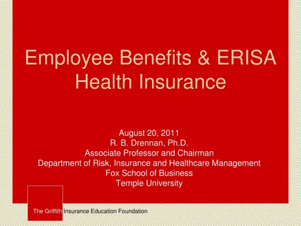 Employee Benefits &amp; ERISA Health Insurance