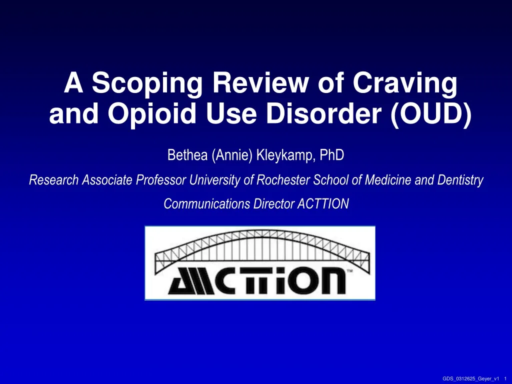 a scoping review of craving and opioid use disorder oud