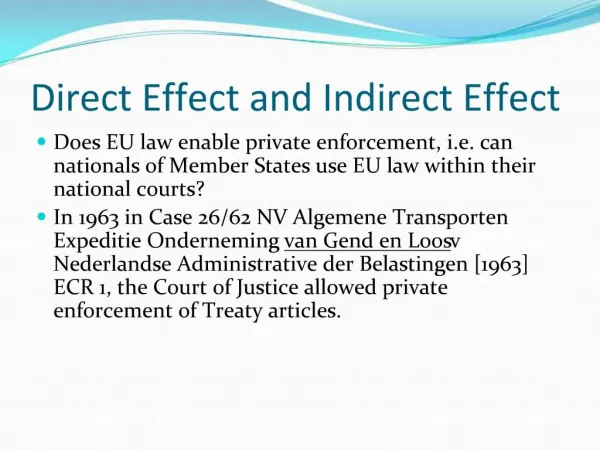 Direct Effect and Indirect Effect
