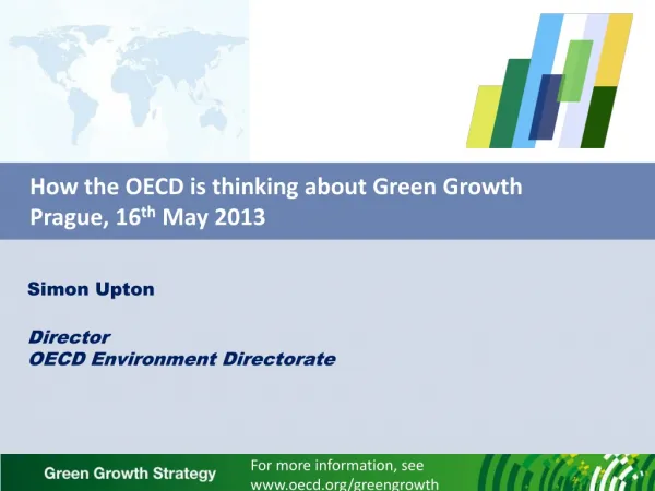 How the OECD is thinking about Green Growth Prague, 16 th May 2013
