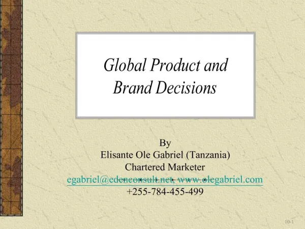 Global Product and Brand Decisions