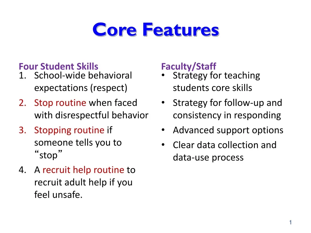 core features