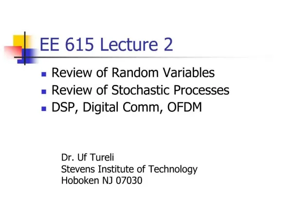 EE 615 Lecture 2
