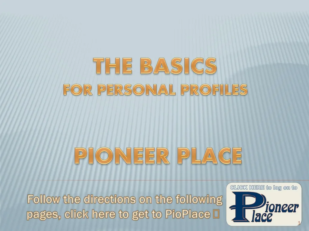 the basics for personal profiles