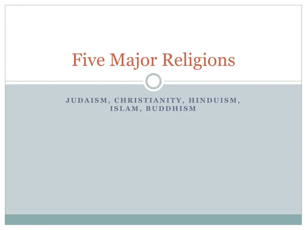 five major religions