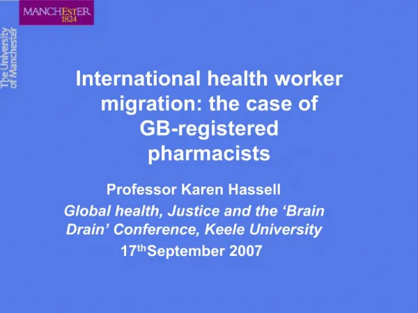 International health worker migration: the case of GB-registered pharmacists