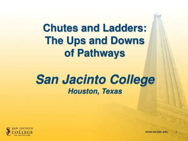 Chutes and Ladders: The Ups and Downs of Pathways San Jacinto College Houston, Texas
