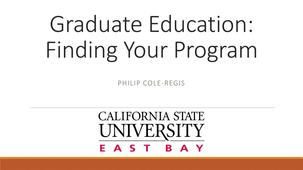 graduate education finding your program