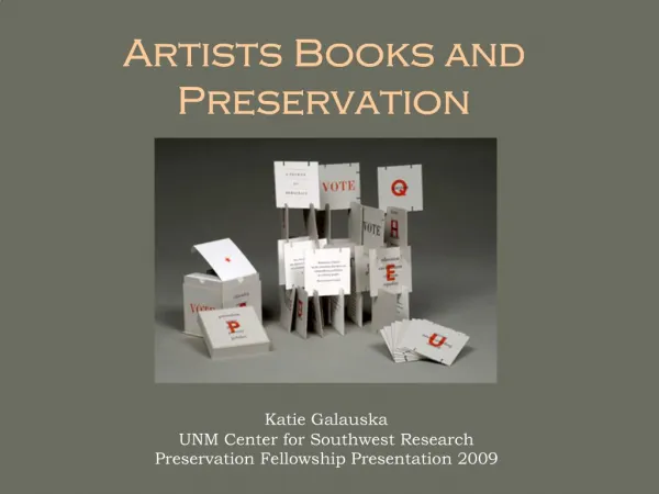 Artists Books and Preservation