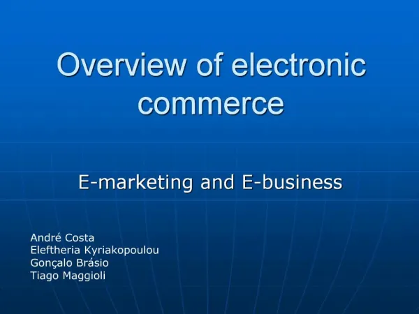 Overview of electronic commerce