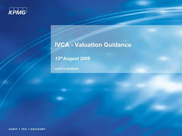 IVCA - Valuation Guidance 13th August 2009