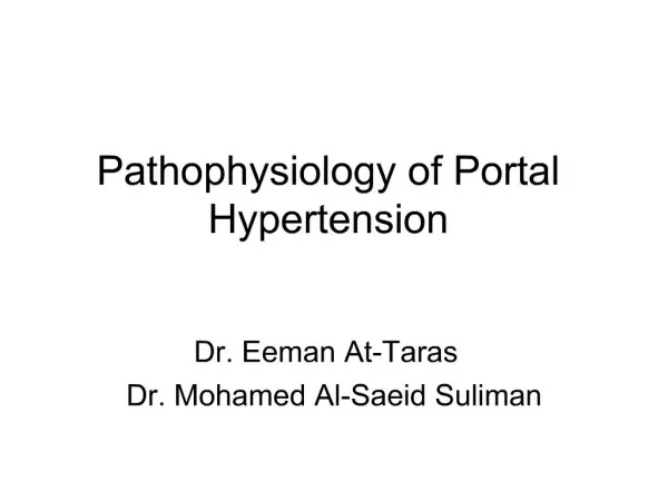 Pathophysiology of Portal Hypertension