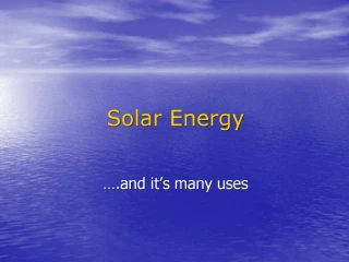 Solar Energy