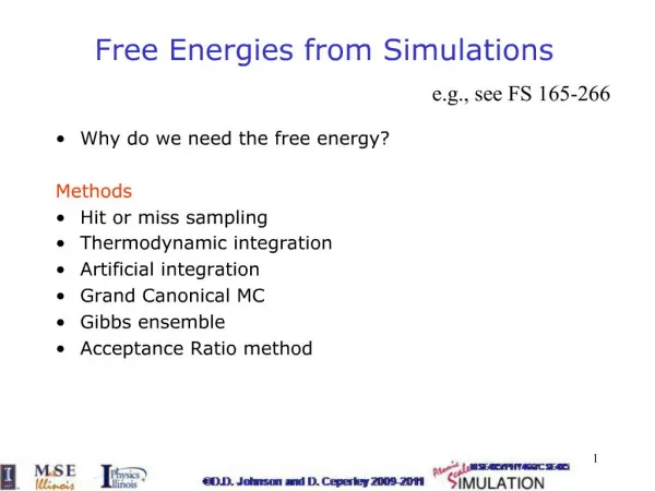 Free Energies from Simulations
