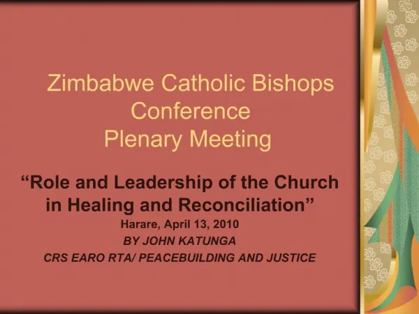 Zimbabwe Catholic Bishops Conference Plenary Meeting