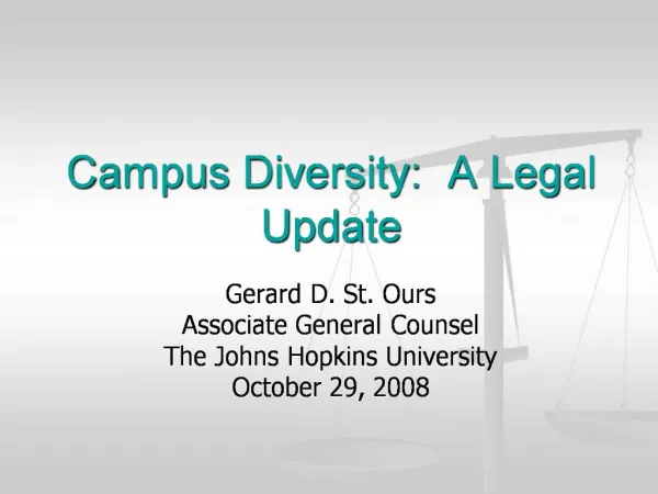 Campus Diversity: A Legal Update