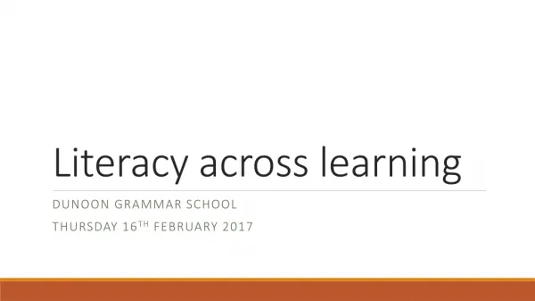Literacy across learning